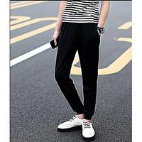 mens mid rise micro elastic chinos pants active loose solid