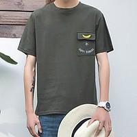 mens casualdaily simple t shirt solid round neck short sleeve cotton t ...