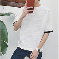 mens casualdaily simple t shirt solid round neck short sleeve cotton t ...