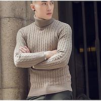 mens casual regular cardigan solid turtleneck long sleeve wool spring  ...