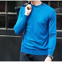 mens other simple regular pullover solid stand long sleeve others spri ...