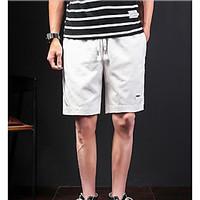 mens mid rise micro elastic shorts pants simple wide leg solid