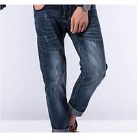 Men\'s Mid Rise Micro-elastic Slim Pants, Street chic Slim Pure Color Solid