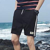 mens mid rise micro elastic shorts pants simple straight striped