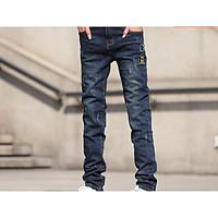 mens mid rise micro elastic loose pants street chic slim pure color so ...