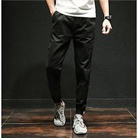 mens mid rise micro elastic sweatpants pants simple slim check