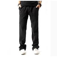 mens mid rise micro elastic loose pants simple relaxed solid