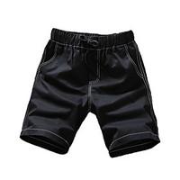 mens mid rise micro elastic shorts pants simple relaxed pure color sol ...