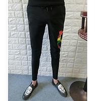 mens mid rise strenchy chinos pants street chic skinny print