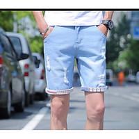 mens mid rise micro elastic shorts pants simple wide leg solid