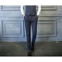 mens mid rise micro elastic business pants simple slim polka dot