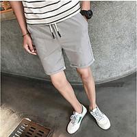 mens mid rise micro elastic shorts pants simple wide leg solid