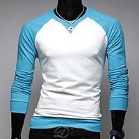 mens going out casualdaily beach simple t shirt color block round neck ...