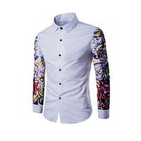 mens going out casualdaily simple shirt solid print shirt collar long  ...