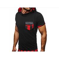 mens casualdaily simple t shirt solid hooded short sleeve cotton