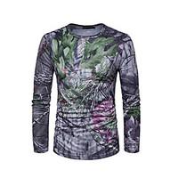 mens casualdaily simple t shirt print round neck long sleeve cotton