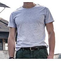 mens casualdaily simple t shirt solid round neck short sleeve cotton