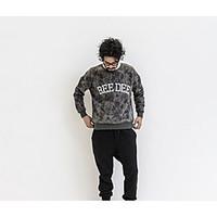 mens homecoming sweatshirt solid round neck strenchy cotton long sleev ...