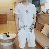 mens casualdaily vintage summer t shirt print round neck short sleeve  ...