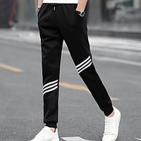 mens mid rise micro elastic skinny pants simple relaxed slim solid