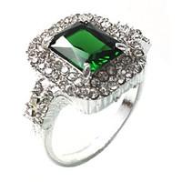 Men\'s Ring Emerald Unique Design Euramerican Fashion Emerald Alloy Jewelry Jewelry 147 Wedding Special Occasion Anniversary