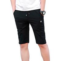 mens mid rise strenchy shorts pants street chic simple straight solid