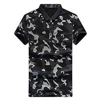 Men\'s Plus Size Casual/Daily Sports Simple Cute Street chic Spring Summer Polo, Solid Striped Classic Collar Short Sleeve CottonThin