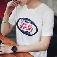 mens other daily casual simple summer t shirt solid letter round neck  ...