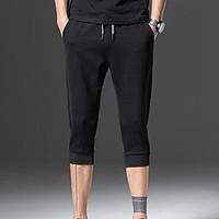 mens mid rise micro elastic chinos pants street chic loose solid