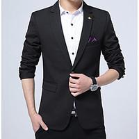 mens holiday simple spring blazer solid shirt collar long sleeve short ...