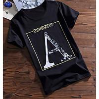 mens holiday simple t shirt letter round neck short sleeve cotton