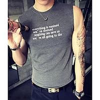 mens casualdaily simple spring summer t shirt letter round neck sleeve ...