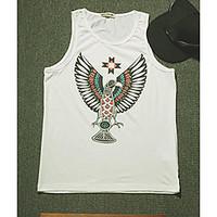 mens casualdaily simple summer tank top print round neck sleeveless co ...