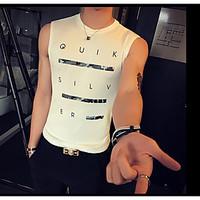 mens casualdaily simple summer t shirt solid letter round neck sleevel ...