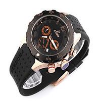 Men\'s Fashion Watch Quartz Water Resistant / Water Proof Rubber Band Black