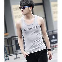 mens casualdaily simple tank top letter round neck sleeveless cotton t ...