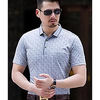 Men\'s Casual/Daily Simple Spring Summer T-shirt, Galaxy Shirt Collar Short Sleeve Cotton Thin