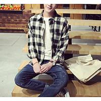 mens casualdaily simple shirt print shirt collar long sleeve cotton th ...