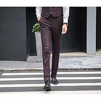 mens mid rise micro elastic business pants simple straight solid