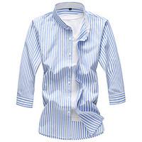 Men\'s Casual/Daily Beach Simple Active Summer Shirt, Floral Shirt Collar ¾ Sleeve Cotton Rayon Thin