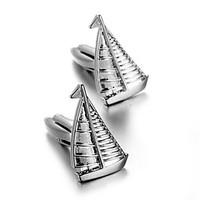 Men\'s Fashion Sailing Style Silver Alloy French Shirt Cufflinks (1-Pair)
