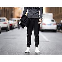 mens mid rise micro elastic chinos pants simple loose solid