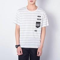 mens casualdaily simple summer t shirt print round neck short sleeve p ...