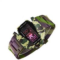 Men\'s Fashion Watch Digital Silicone Band Green