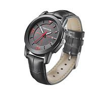 mens smart watch fashion watch quartz leather band black brown