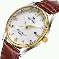 Men\'s Fashion Watch Quartz Automatic self-winding Calendar Water Resistant / Water Proof Alloy Band Brown