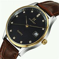 Men\'s Fashion Watch Quartz Automatic self-winding Calendar Water Resistant / Water Proof Leather Band Black Brown