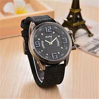 Men\'s Fashion Watch Quartz Fabric Band Black Blue Brown Green