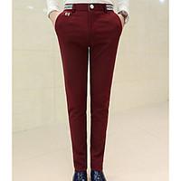 mens mid rise strenchy chinos pants simple slim solid