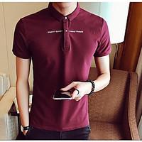 Men\'s Casual Simple Summer Polo, Solid Shirt Collar Short Sleeve Cotton